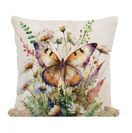 Orange Butterfly Pillow 18 x 18
