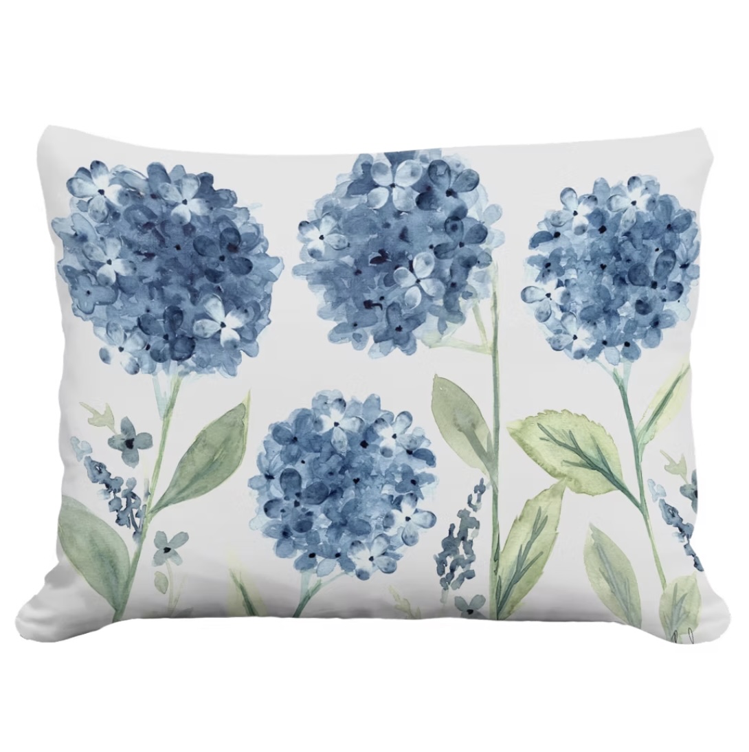 Four Hydrangeas Pillow 19" x 24"