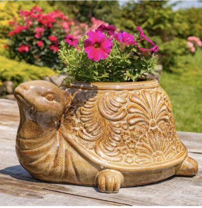 Hand Painted Ceramic Turtle Planter �Maldives�  18.5"