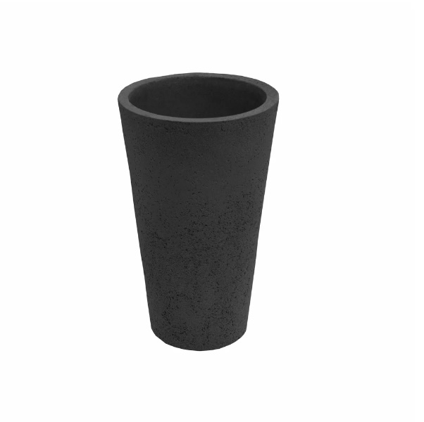 Tall Crete Black Planter 20"
