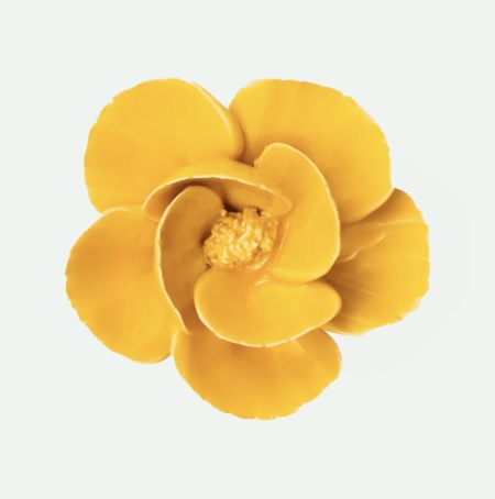 Burnt Yellow Ceramic Poppy