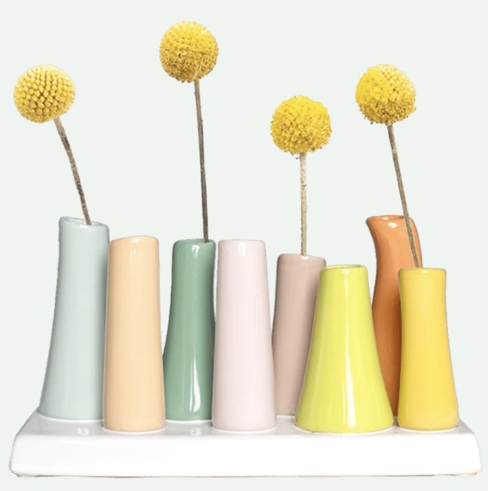 Pooley Tangerine Modern Bud Vase for Flowers