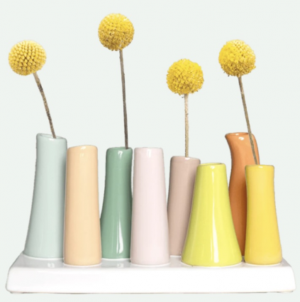 Pooley Tangerine Modern Bud Vase for Flowers