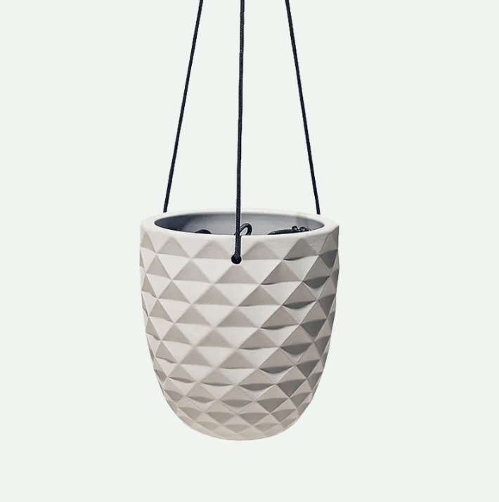Light Grey Thimble Porcelain Modern Hanging Planter
