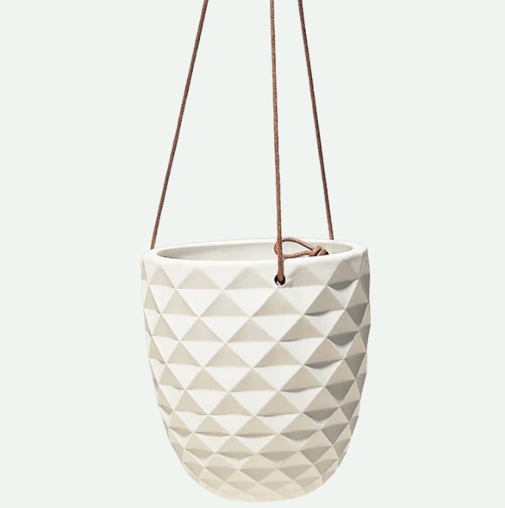 White Thimble Porcelain Modern Hanging Planter