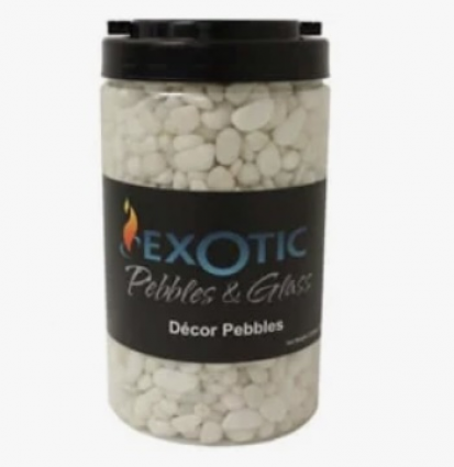 Decorative Snow White Polished Gravel in 5 lb Jar