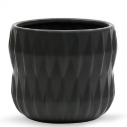 Unique Black Ceramic Pot � Large 6.5" x 6"