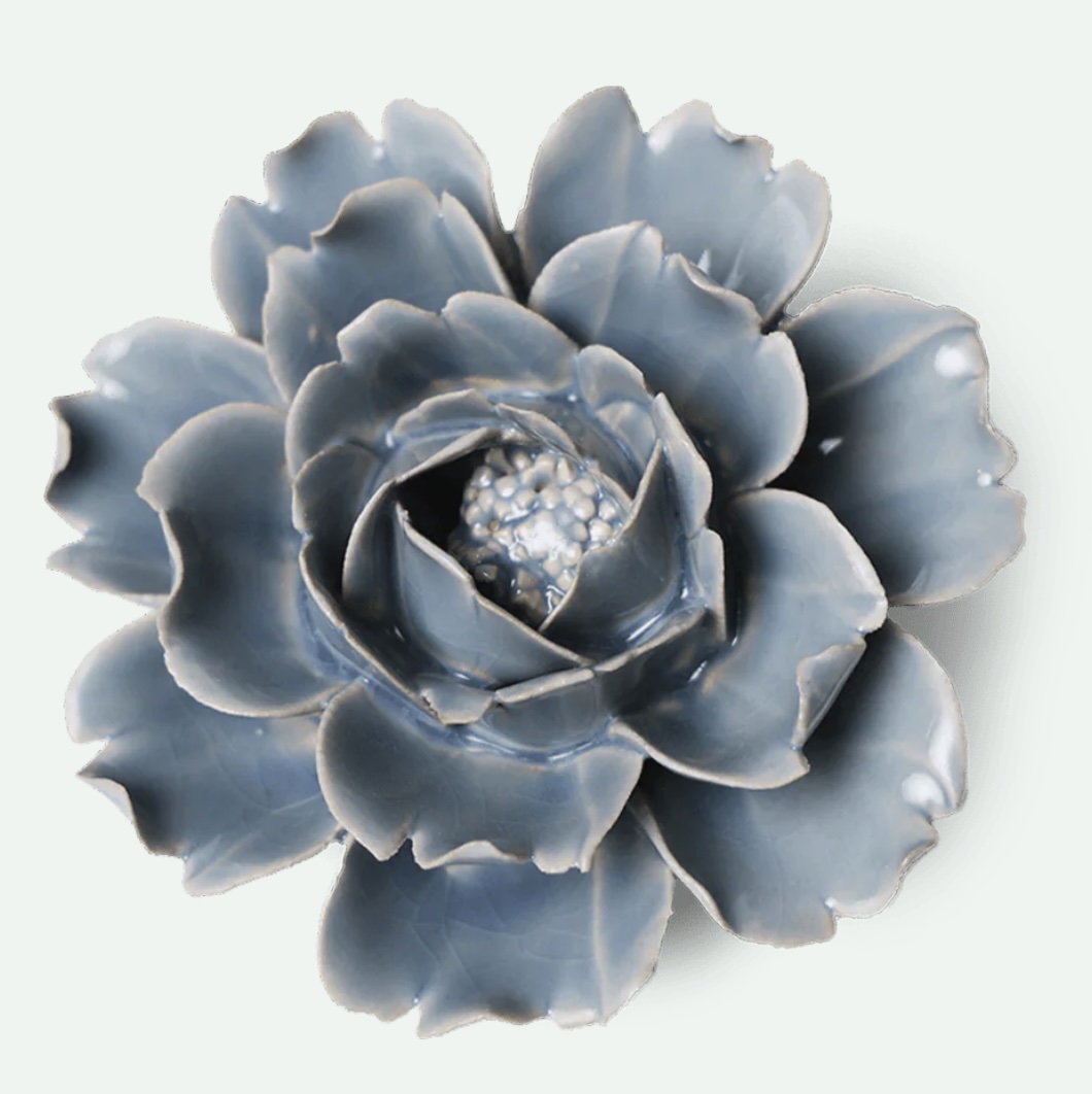 Pastel Blue Ceramic Rose