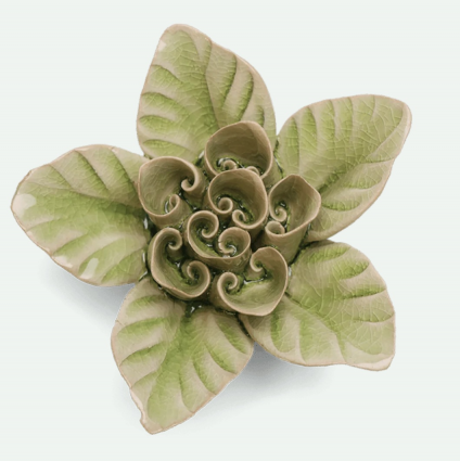 Peridot Green Ceramic Maiden Lotus