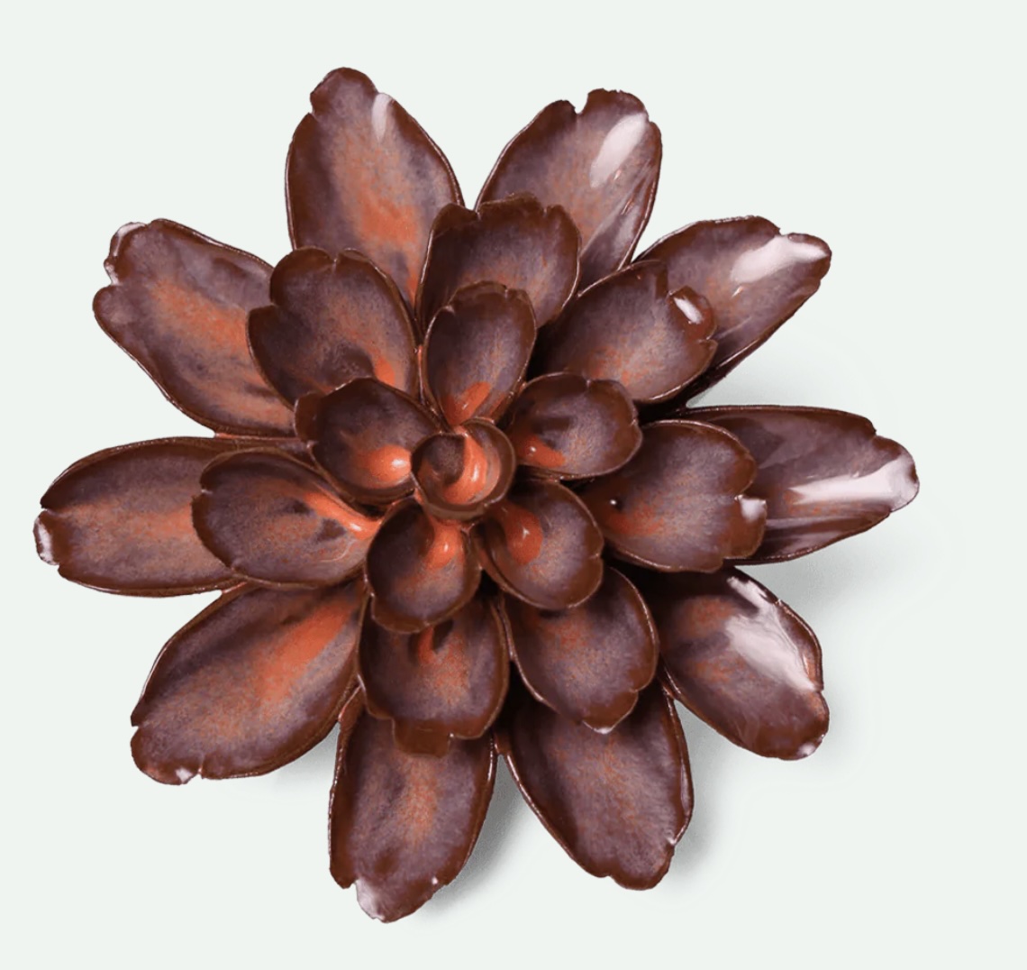 Peach Mocha Ceramic Cornflower