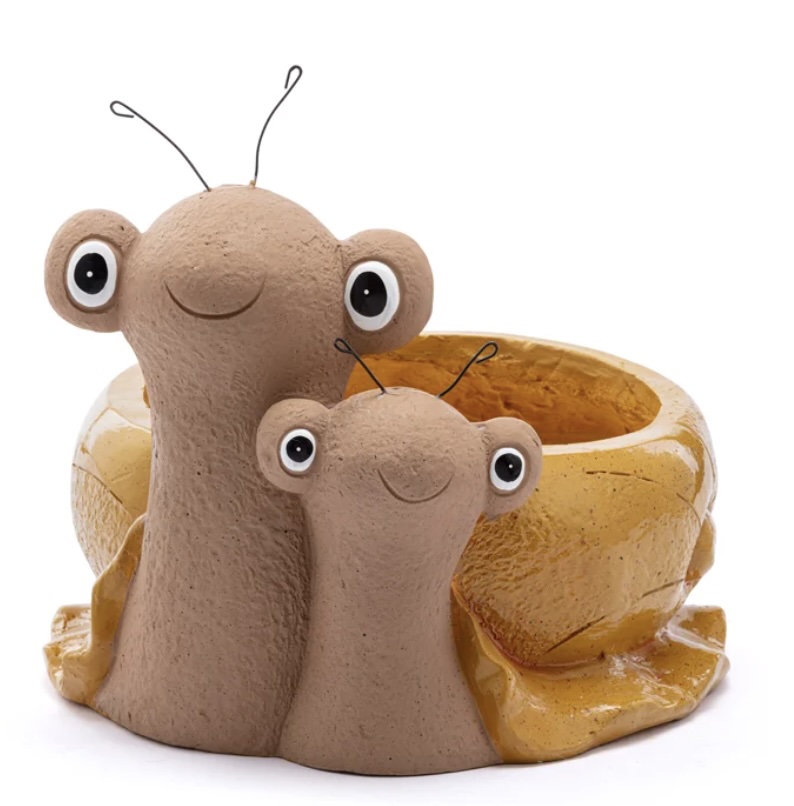 Smiling Snail Planter ~ 11"X4.5"H 