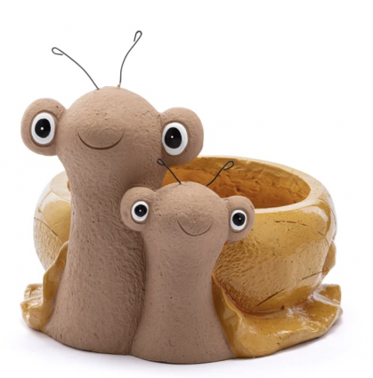 Smiling Snail Planter ~ 11"X4.5"H 