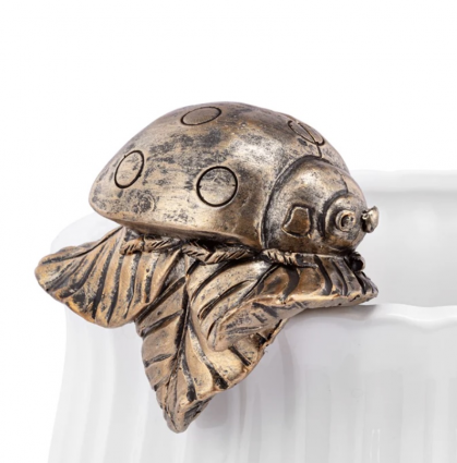 Gold Ladybug Pot Hanger 2"H X 3"