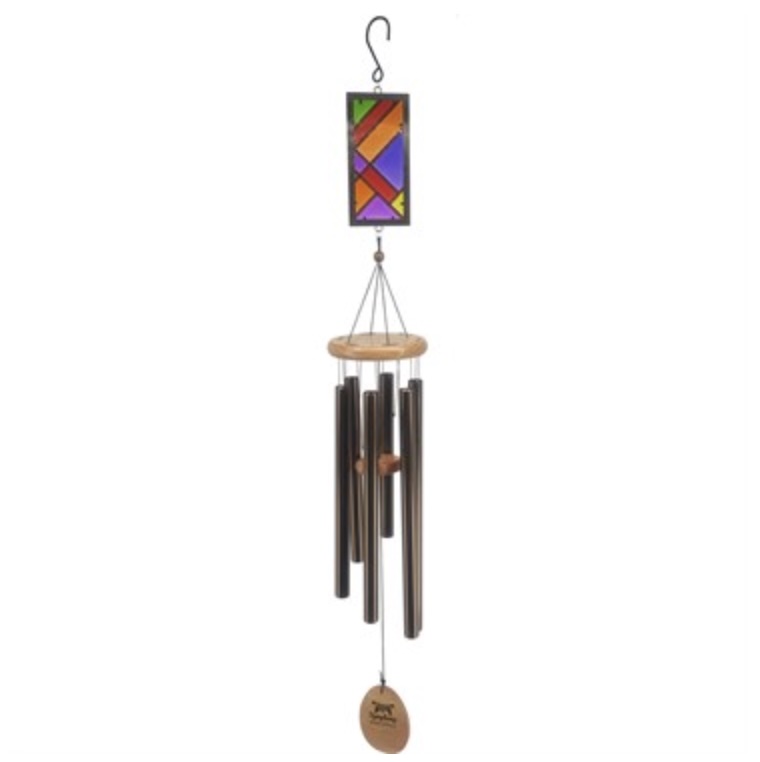 Panacea&reg; Wind Chime with Stained Glass - 42in - Bronze
