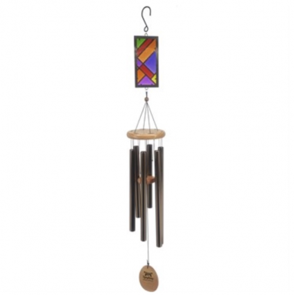 Panacea&reg; Wind Chime with Stained Glass - 42in - Bronze