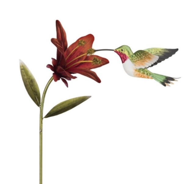 Ruby Throated Hummingbird Flower Stake