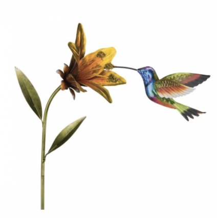 Purple Coronet Hummingbird Flower Stake