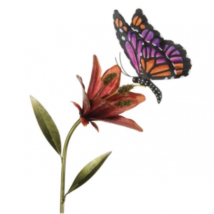 Pink Butterfly Flower Stake