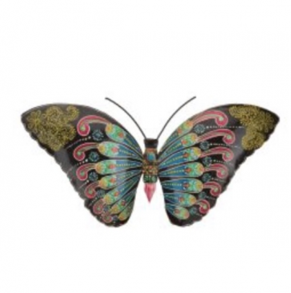 Black & Purple Henna Butterfly Wall Decor