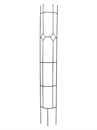 Narrow Semi Round Trellis Black 10" x 72"
