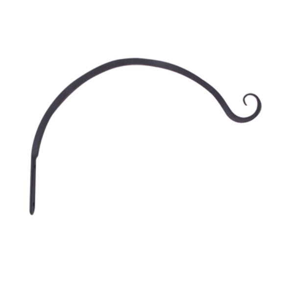 Forged Hanging Plant Hook Curved Black 7"