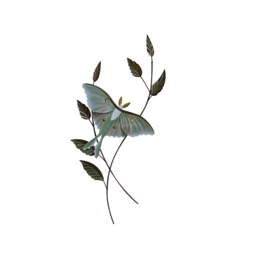 WALL DECOR,31" LUNA MOTH/FOLIAGE