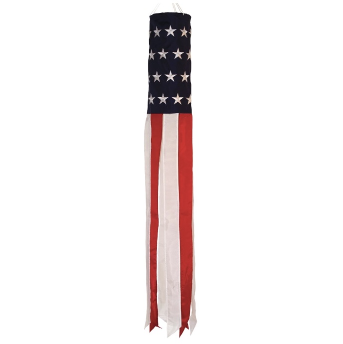 Embroidered Stars & Stripes Windsock 50"