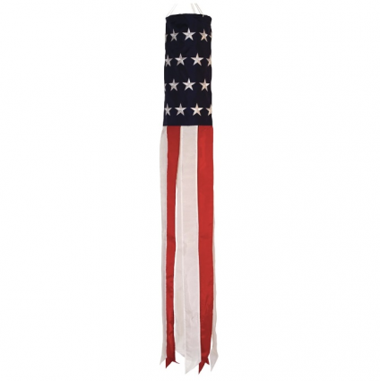Embroidered Stars & Stripes Windsock 50"