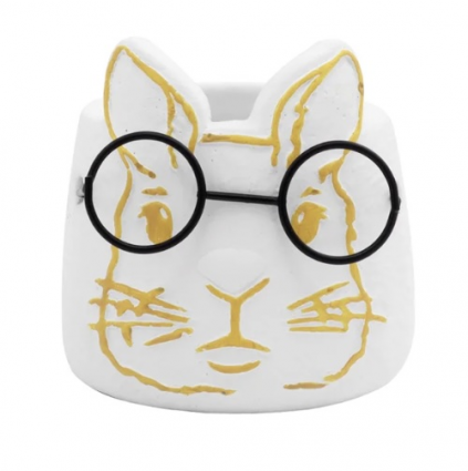 White Glasses Bunny Face Planter 2.5'