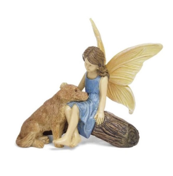 Good Boy Fairy Sitting with Her Dog