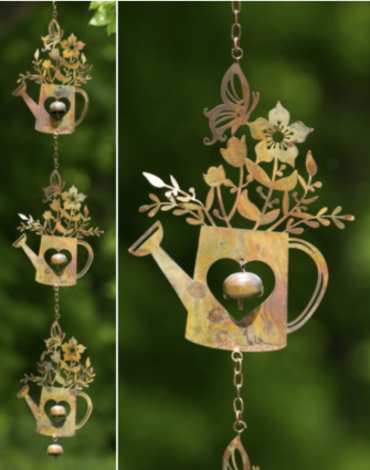 Triple Watering Can Ornament with Bells