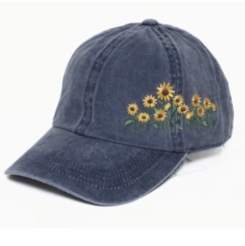 Sunflowers Side Embroidery Hat