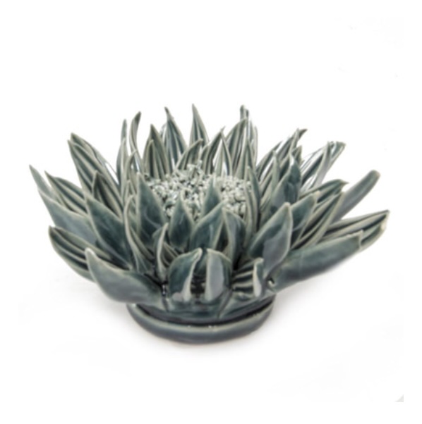 Large Teal Ceramic Flower