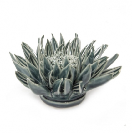 Large Teal Ceramic Flower