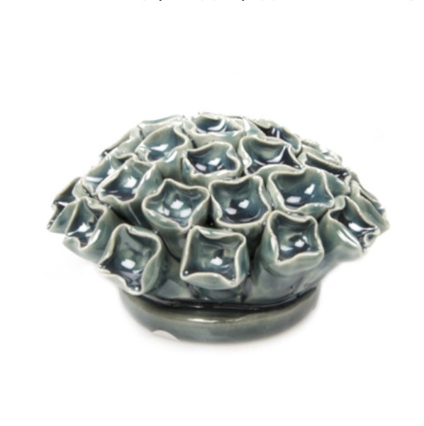 Medium Teal Ceramic Flower
