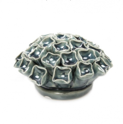 Medium Teal Ceramic Flower