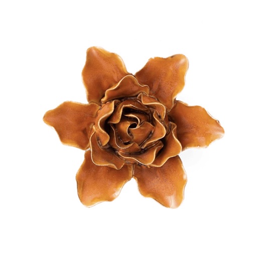 Rust Lily of France Ceramic Flower