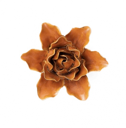 Rust Lily of France Ceramic Flower