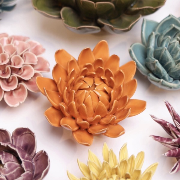 Ceramic Floral Wall Art
