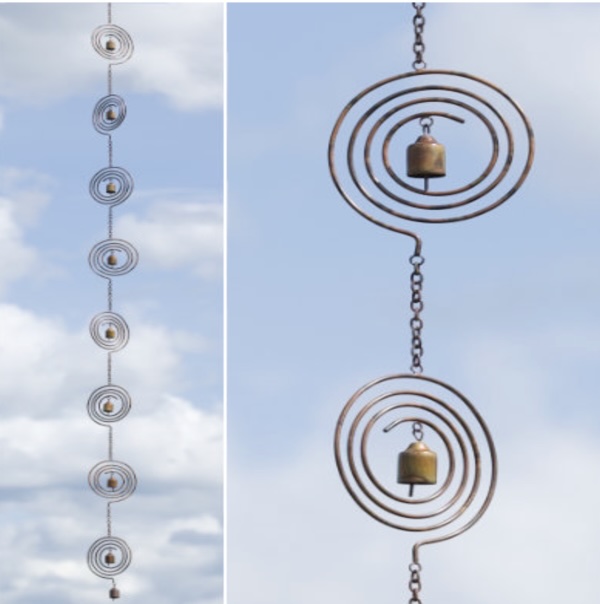 Circle Spiral Rain Chain 96.5"