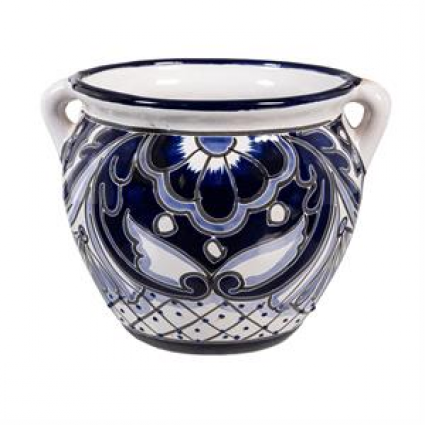 PLANTER, 9" BLUE/WHITE TALA JUG