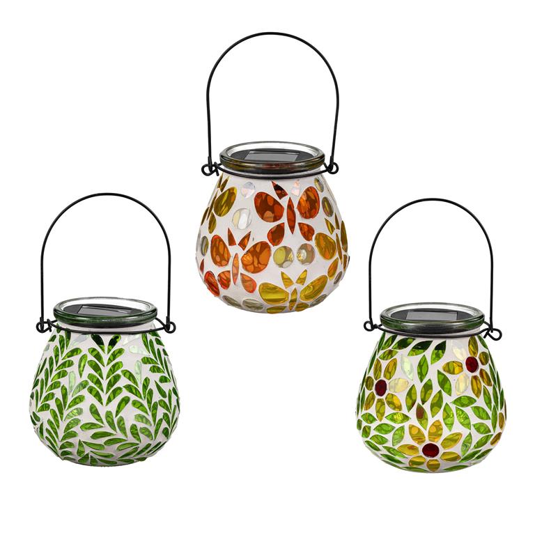 Mosaic Glass Floral Solar Lantern (sold separately)