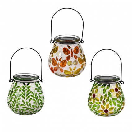 Mosaic Glass Floral Solar Lantern (sold separately)