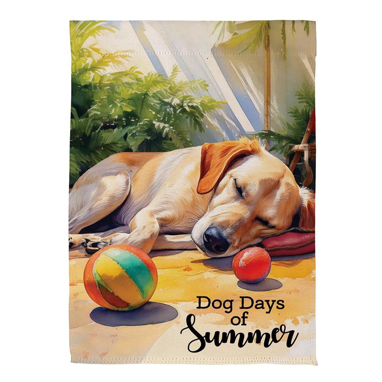 Dog Days Of Summer Suede Garden Flag