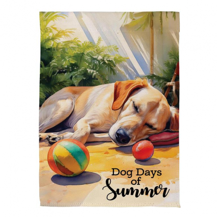Dog Days Of Summer Suede Garden Flag