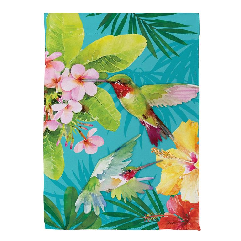 Paradise Birds Suede Garden Flag