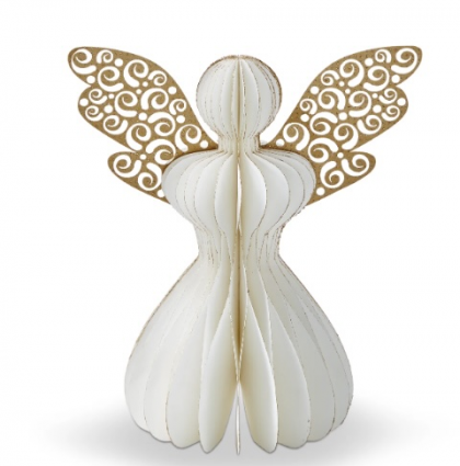 Glimmer Paper Angel Decor 7"H