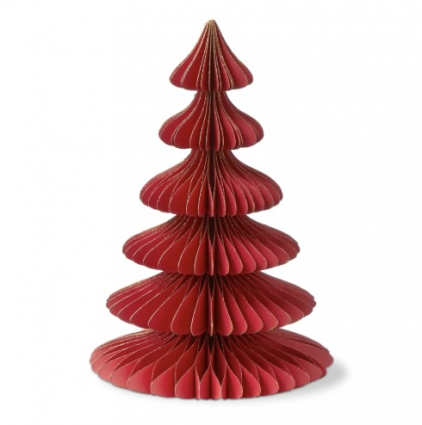 Glimmer Paper Tree Decor  Red 12" 