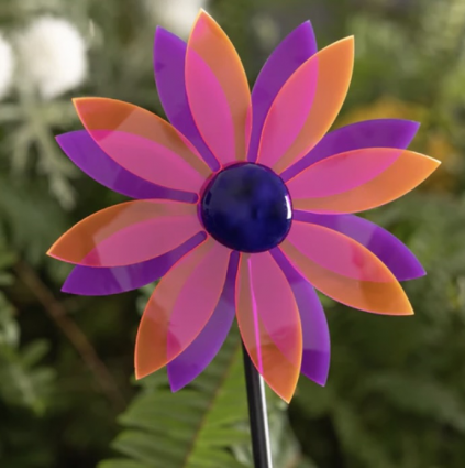 Purple & Red Pinwheel Stake 24"