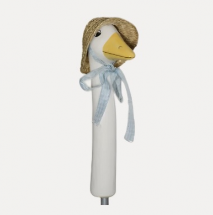 Garden Goose with Straw Hat Plant Pick 8.7"